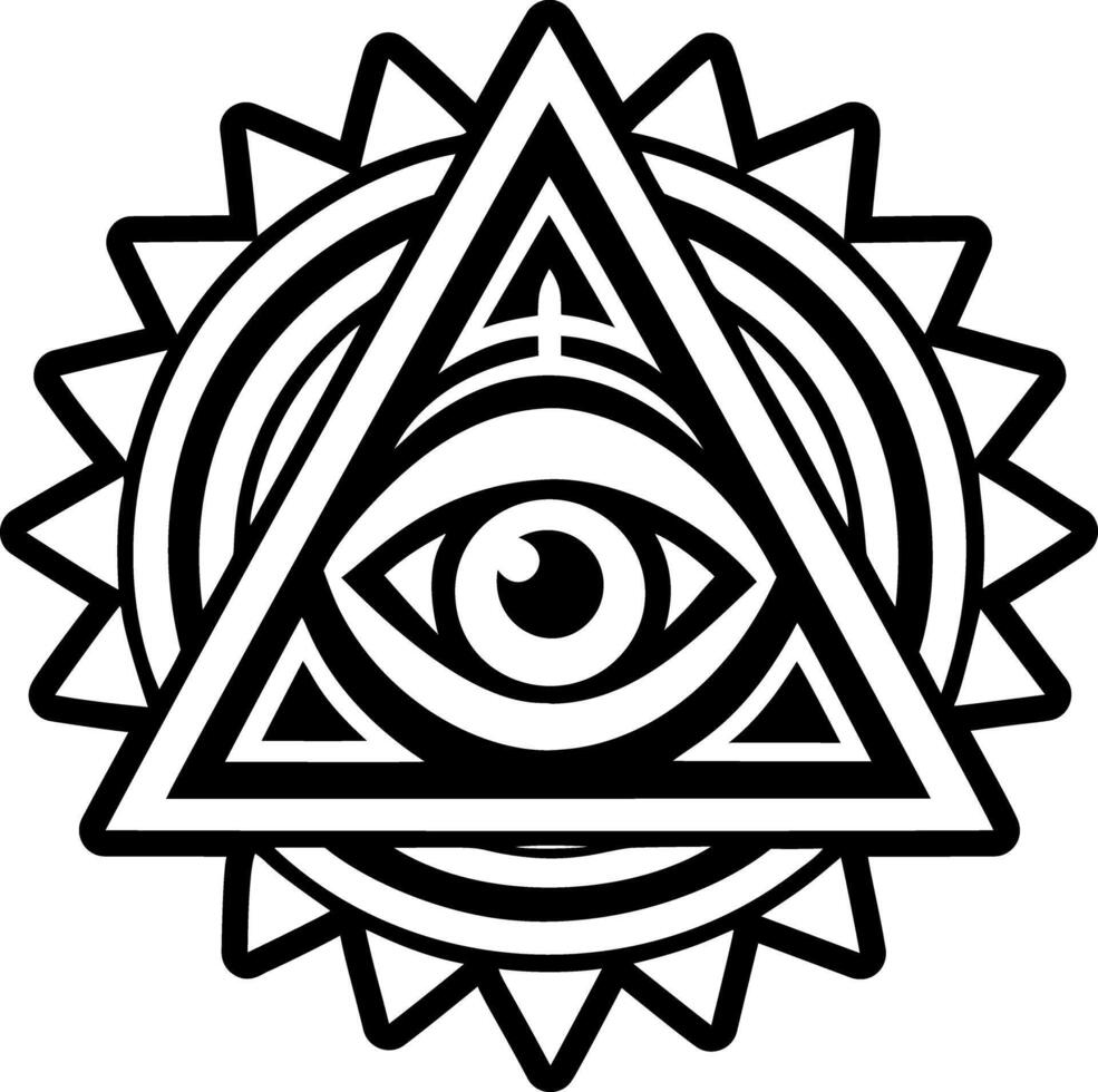 A solid style icon of evil eye symbol vector