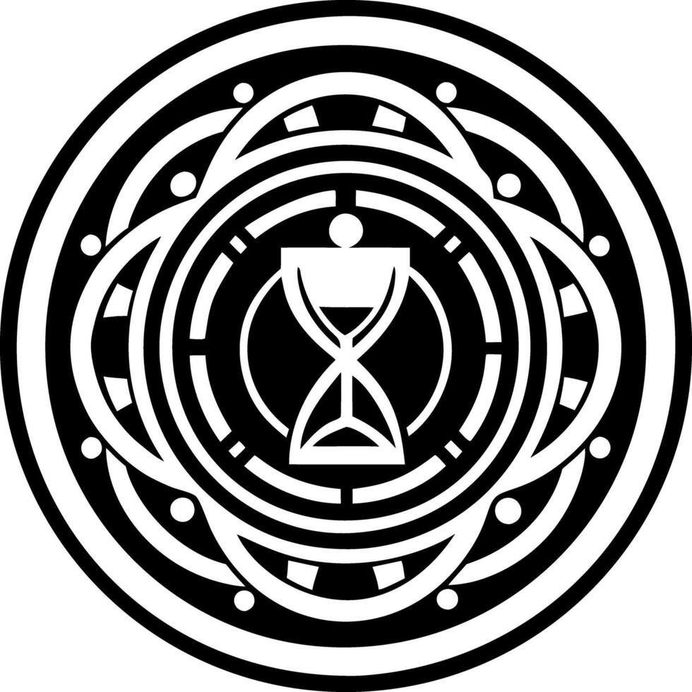 A filled style icon of time travel symbol vector