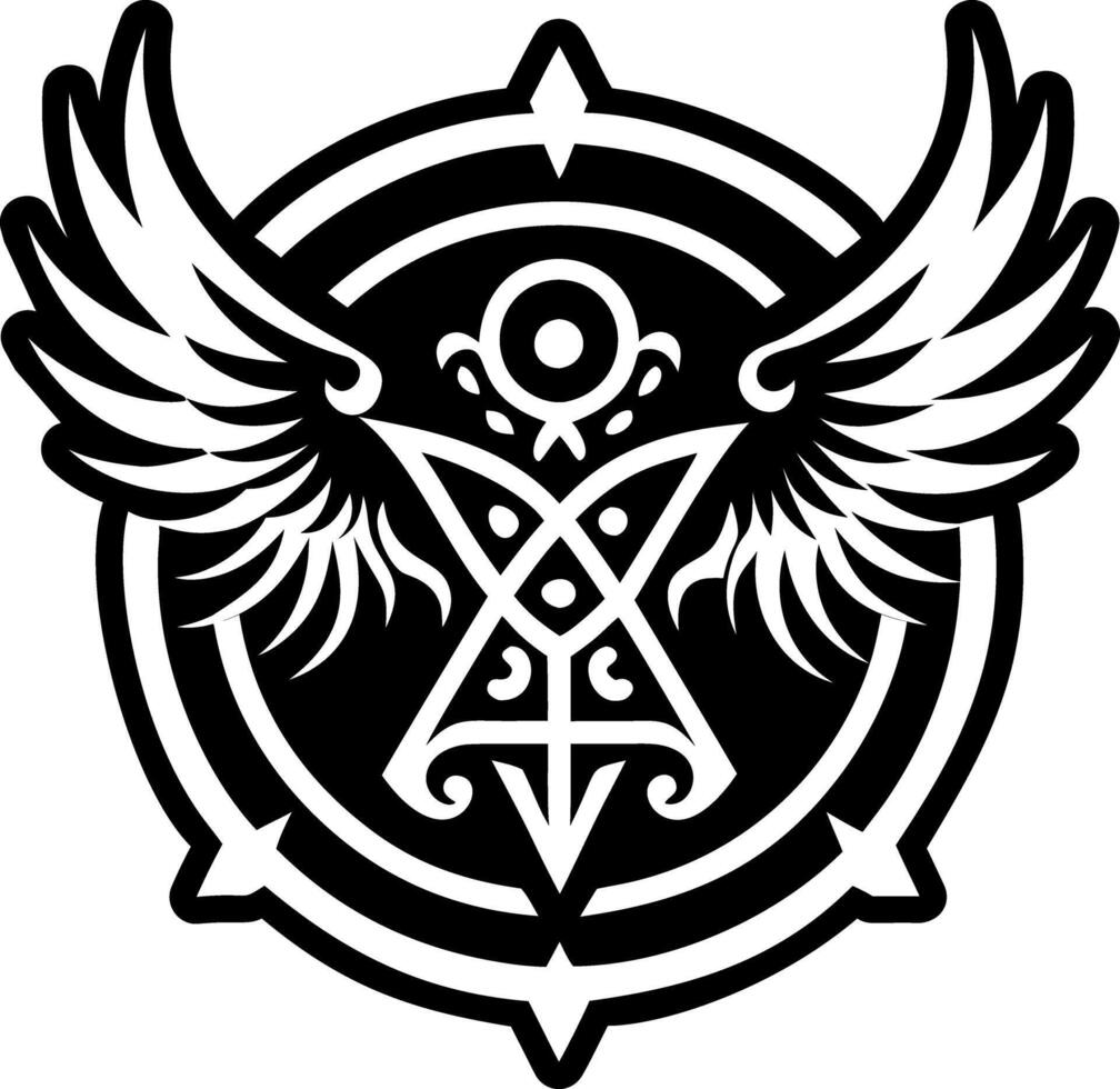 A solid style icon of angel wings symbol vector