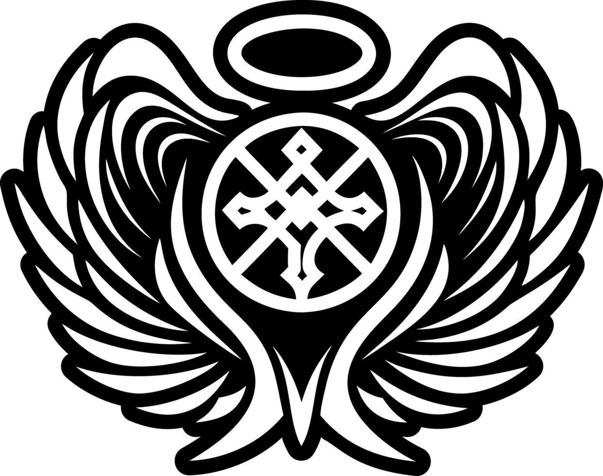 Angel halo symbol icon in glyph style vector
