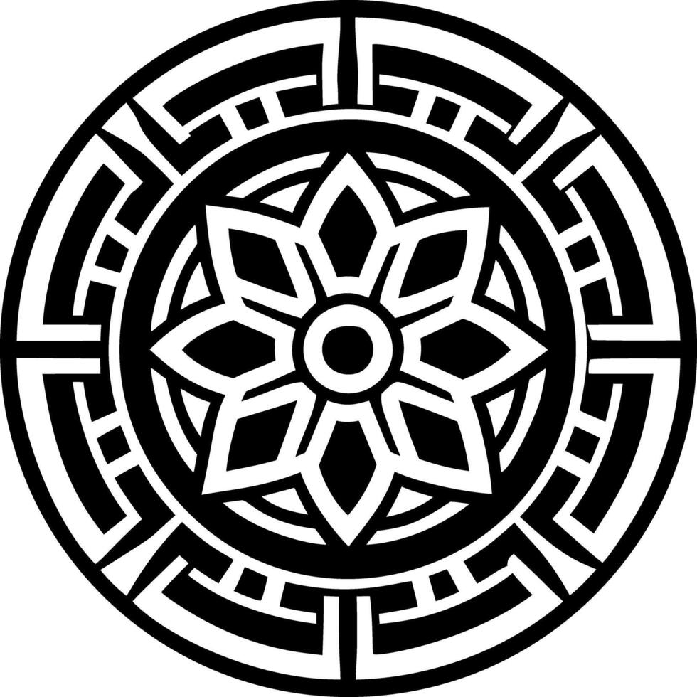 A glyph style icon of sacred circle symbol vector