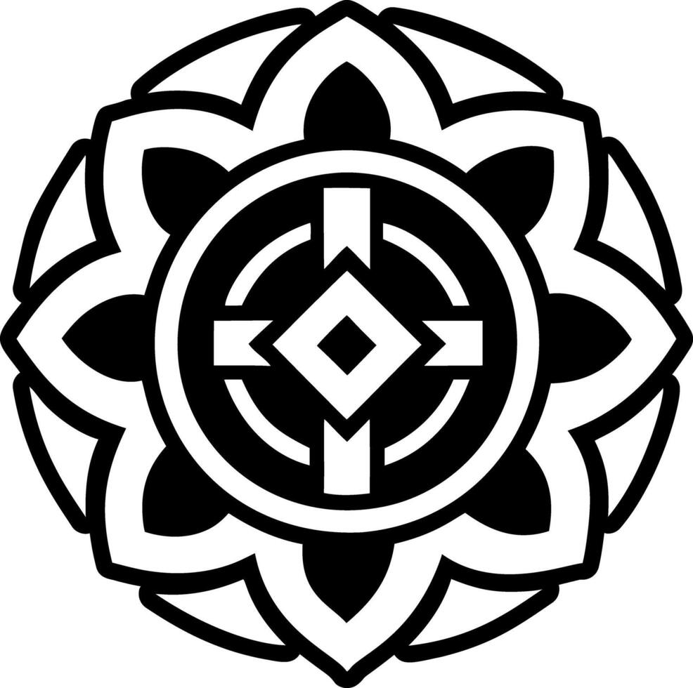 A glyph style icon of sacred cross symbol vector