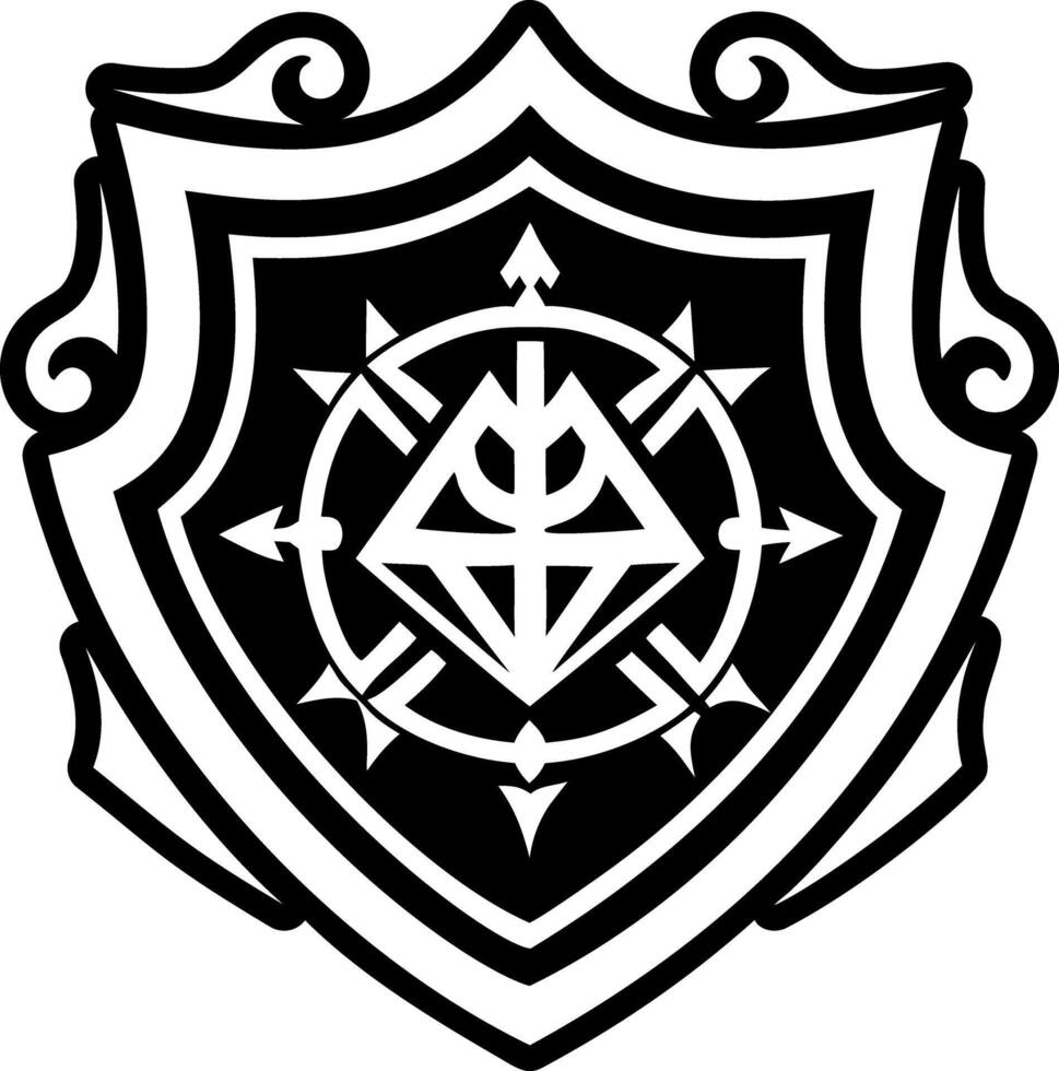 Protection sigil icon in solid style vector