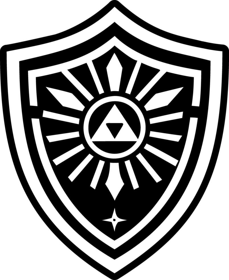 A filled style icon of protection shield symbol vector