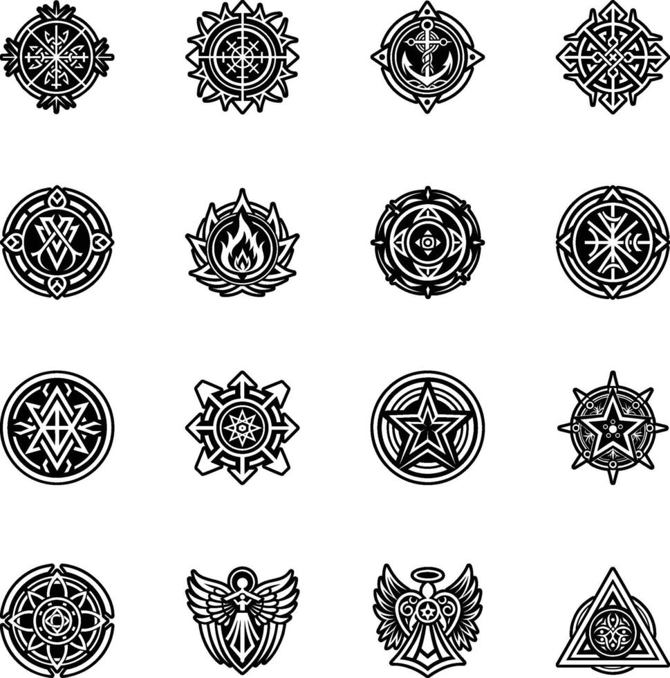 Mandala symbol icon in glyph style vector