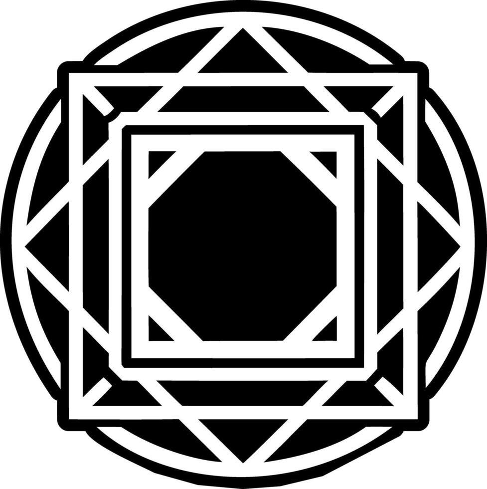 Mystic frame symbol icon in glyph style vector