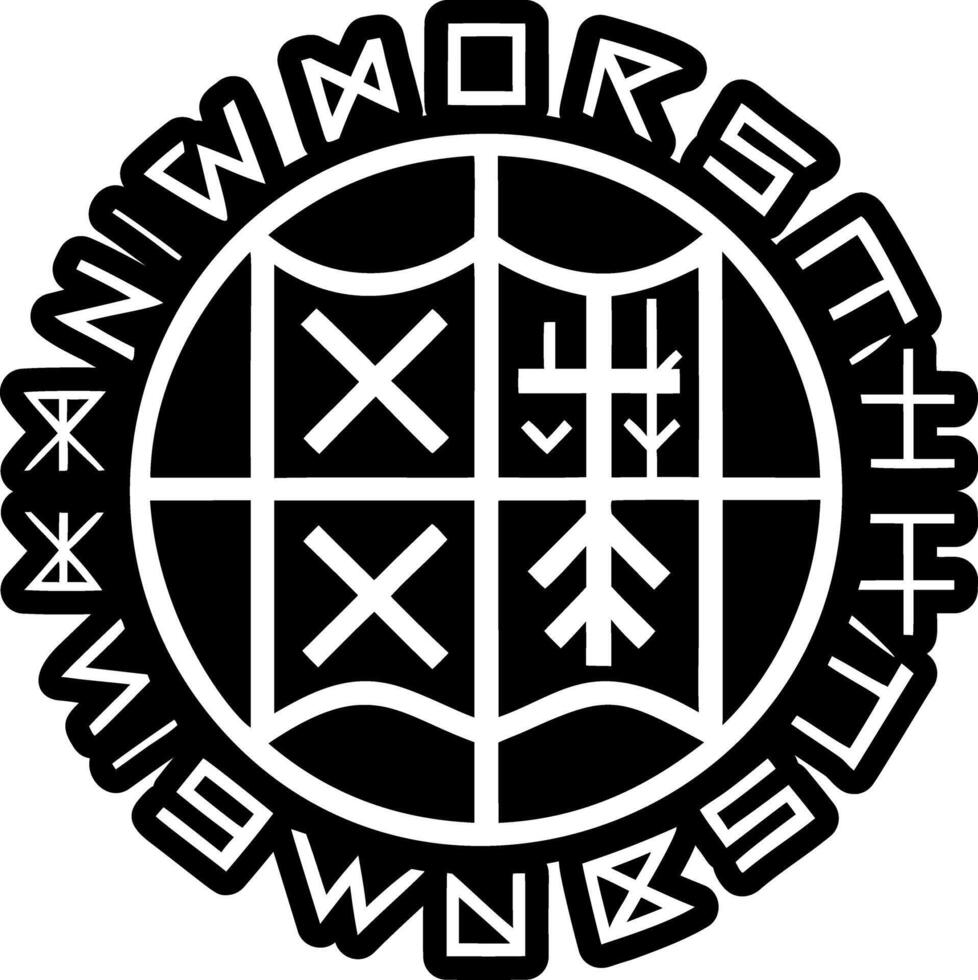 A solid style icon of nordic rune symbol vector