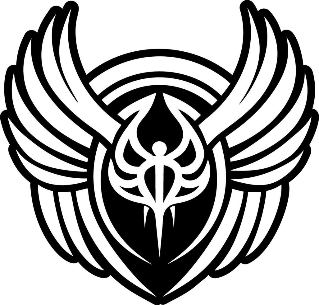 Ethereal wings icon in solid style vector