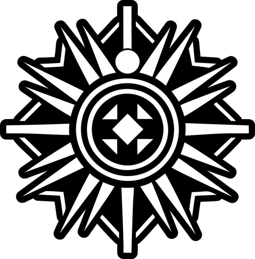 Radiant glow symbol icon in solid style vector