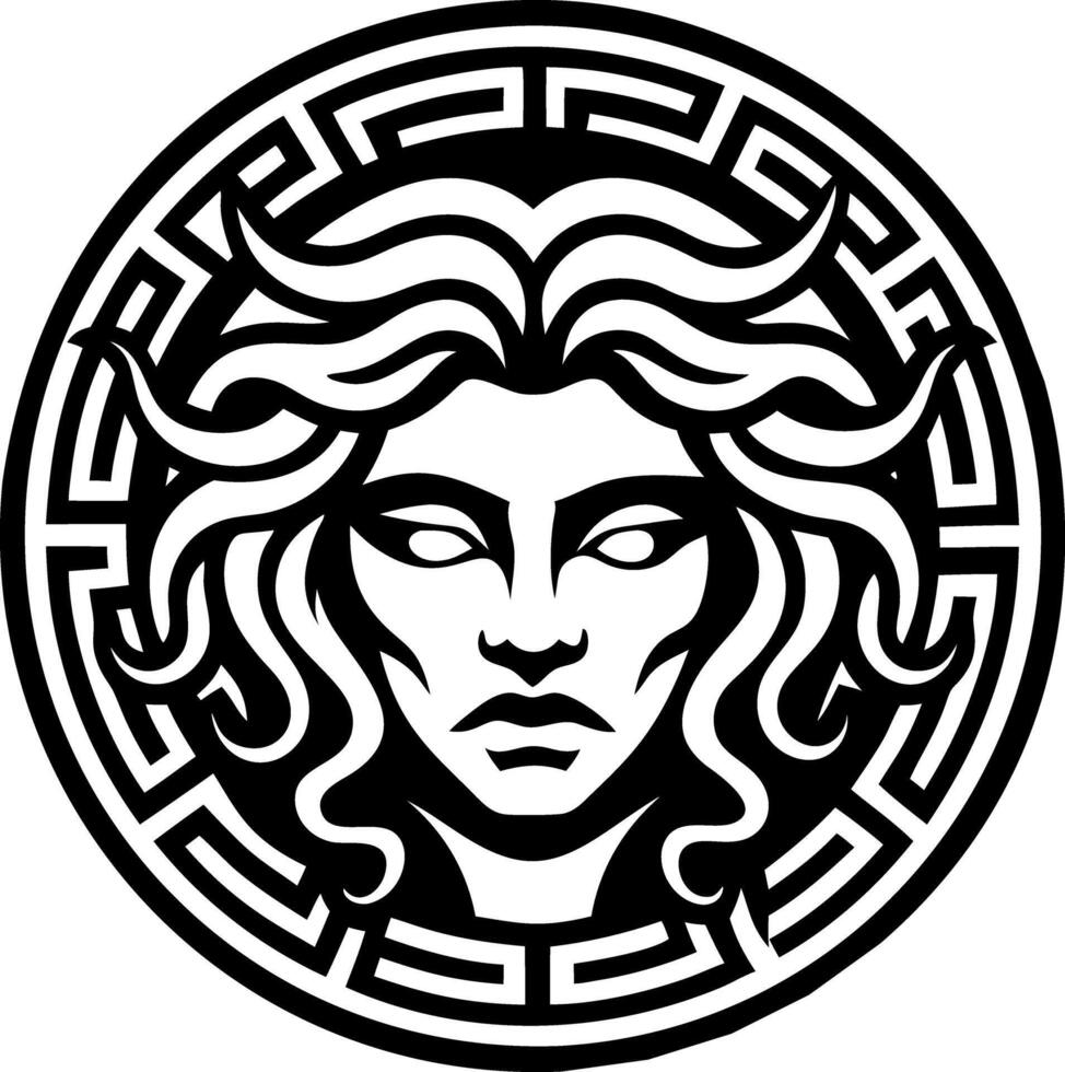 A glyph style icon of medusa symbol vector