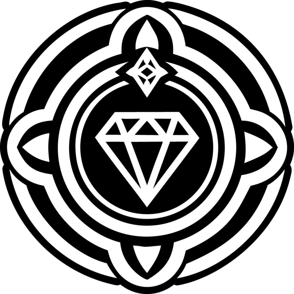 A glyph style icon of diamond symbol vector