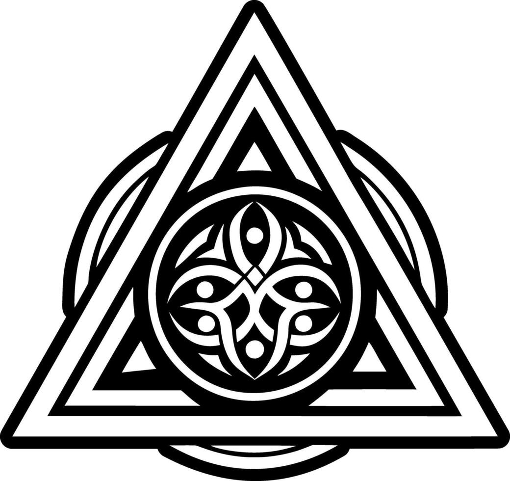 A filled style icon of triangular sigil vector