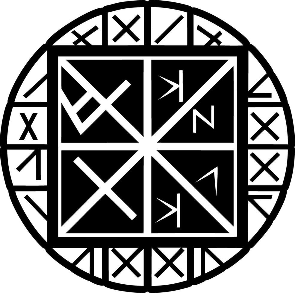 A glyph style icon of rune pattern symbol vector