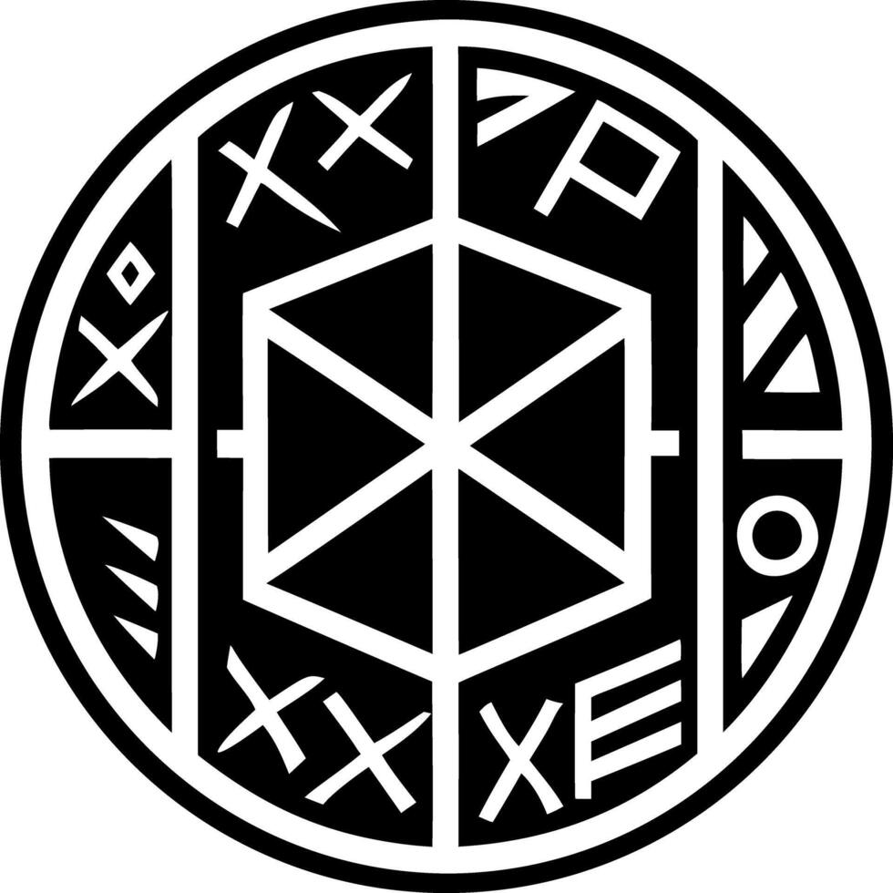 Rune art symbol icon in solid style vector