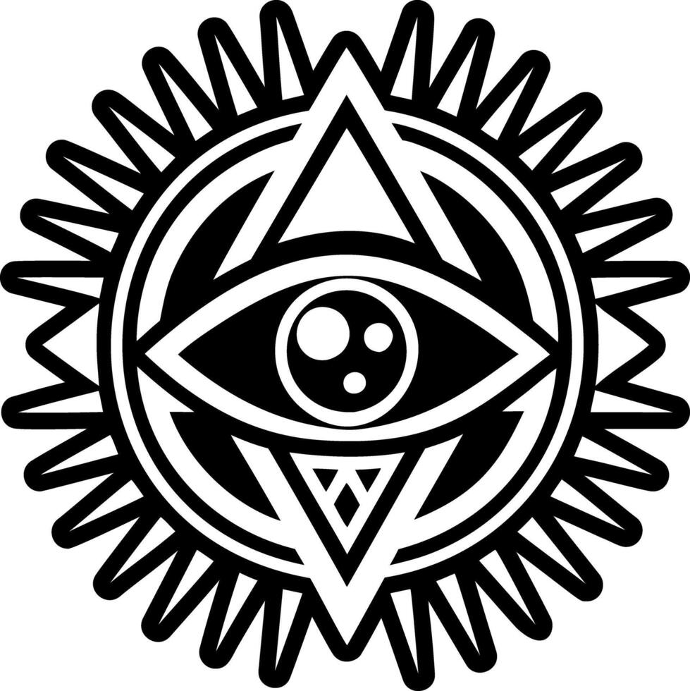Heavenly eye icon in filled style vector