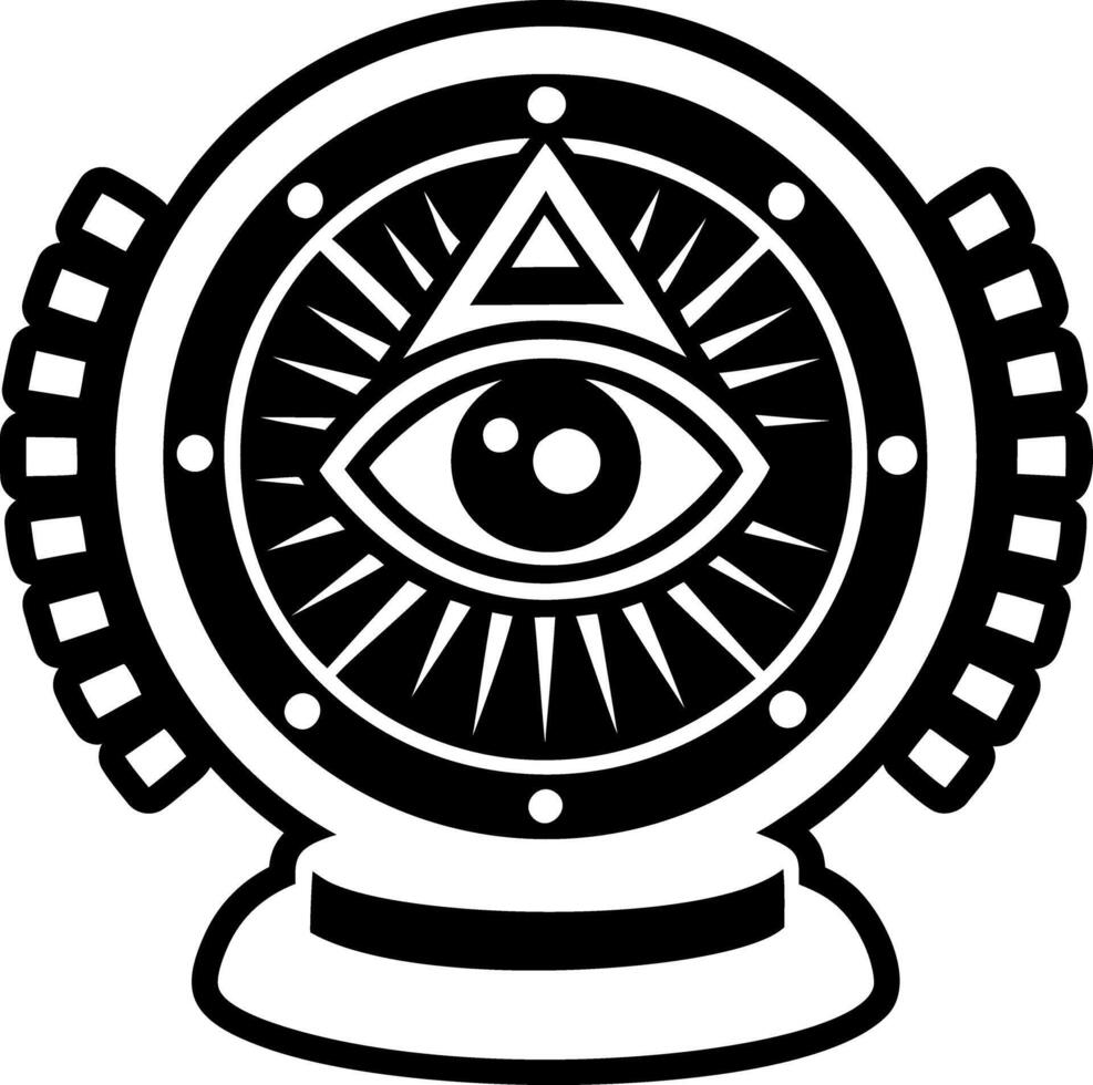 Crystal ball symbol icon in solid style vector
