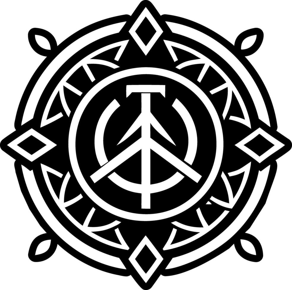 Mystic rune icon in solid style vector