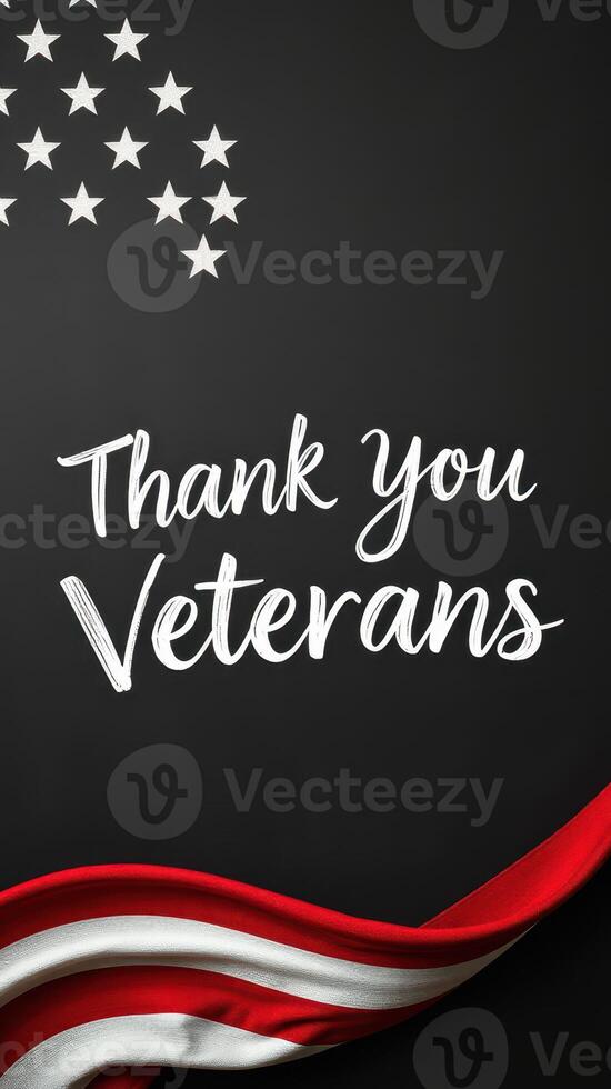 Honoring veterans with gratitude through a heartfelt message and patriotic colors photo