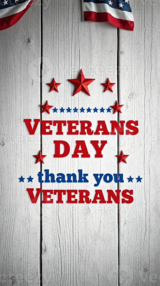 Veterans Day tribute with patriotic decorations celebrating the service of veterans in a heartfelt display of gratitude photo