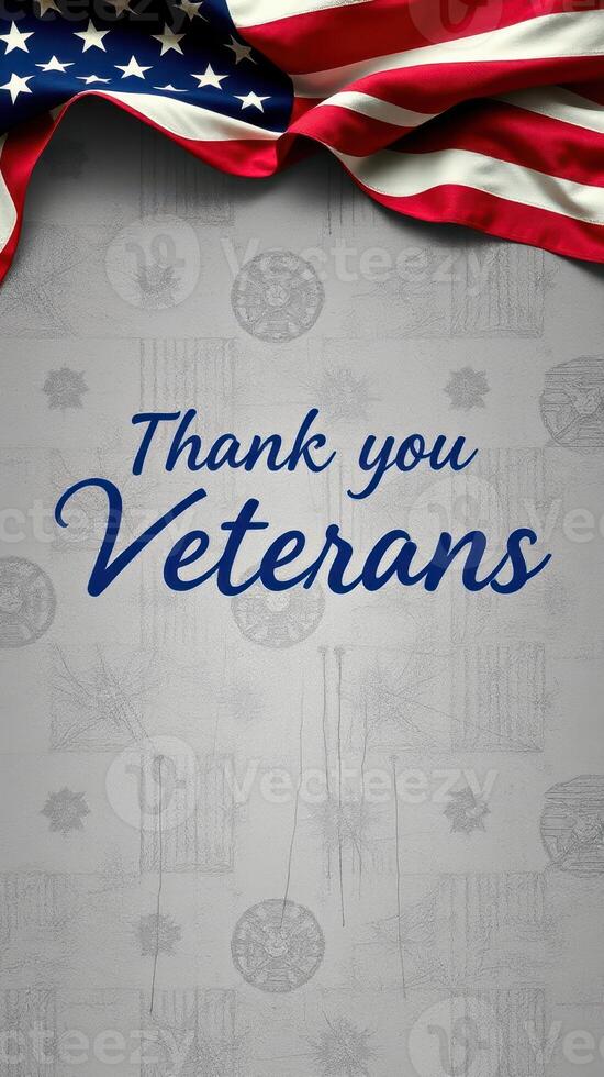 Gratitude for veterans with a patriotic backdrop featuring a textured design photo