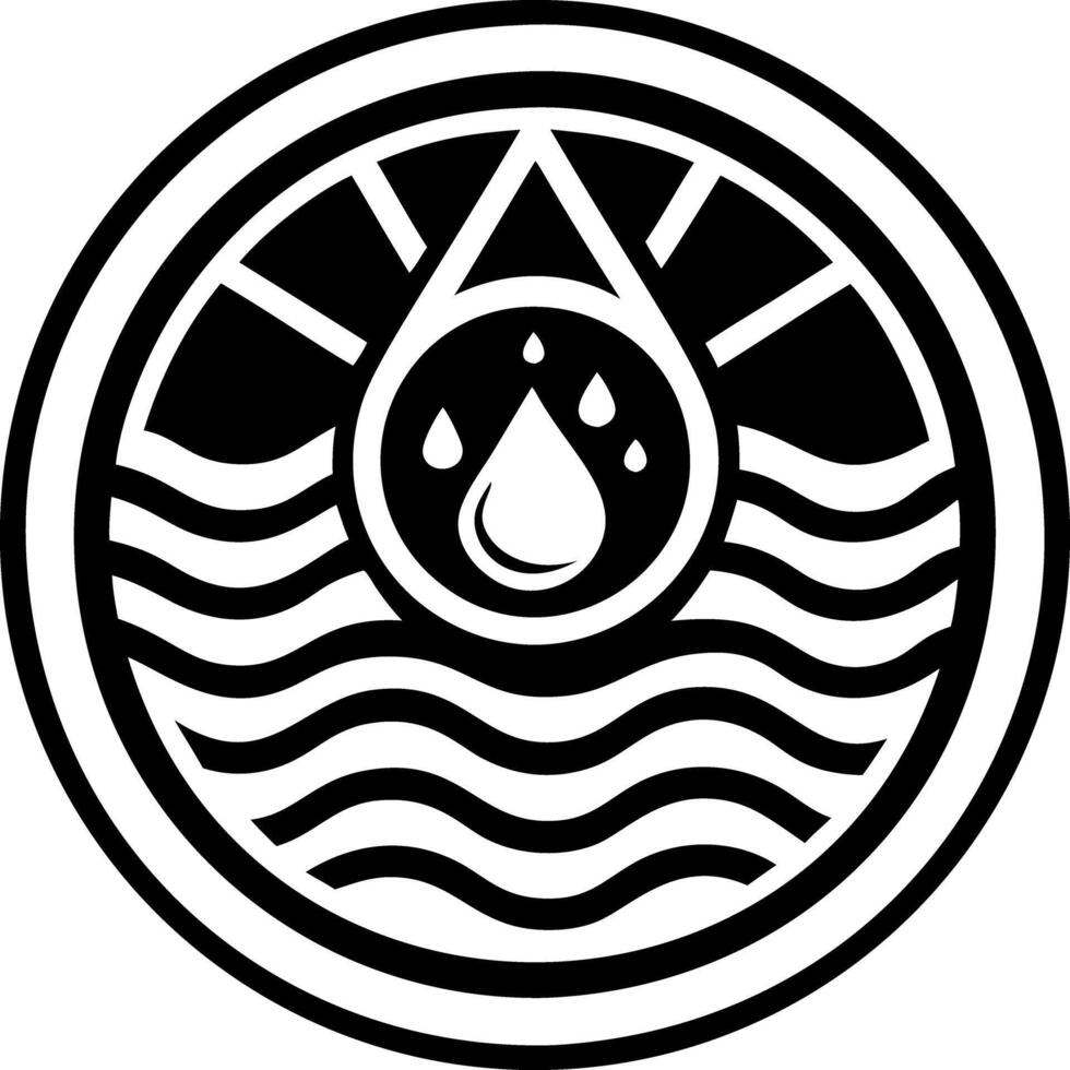 A solid style icon of water symbol vector