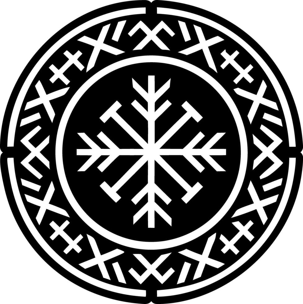 Runic ring icon in glyph style vector