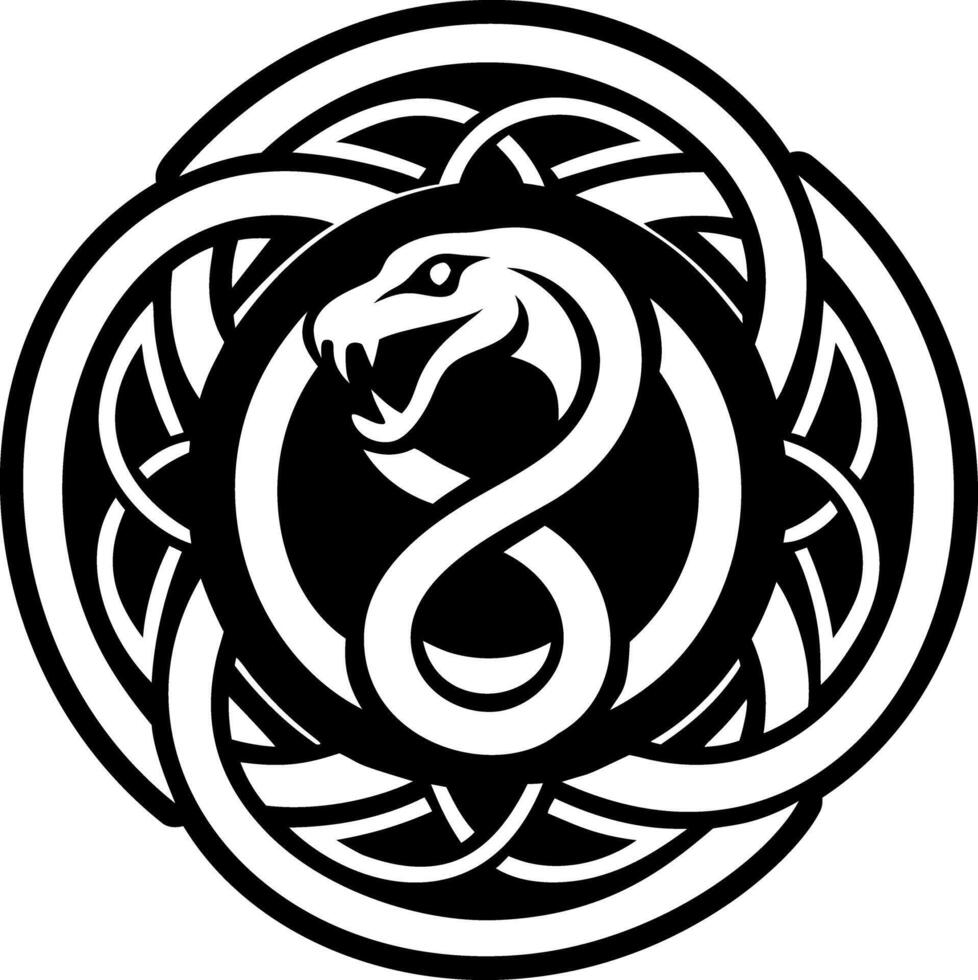 A filled style icon of serpent ring symbol vector