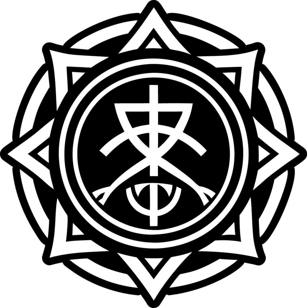 A solid style icon of sacred rune symbol vector