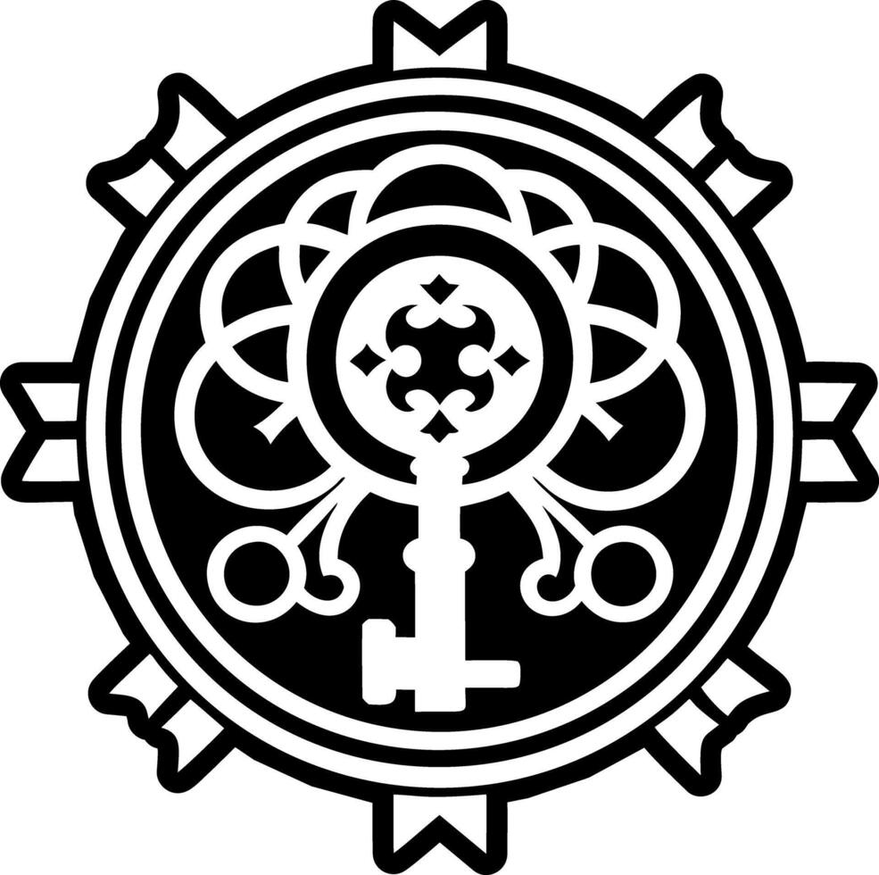 A filled style icon of enchanted key symbol vector