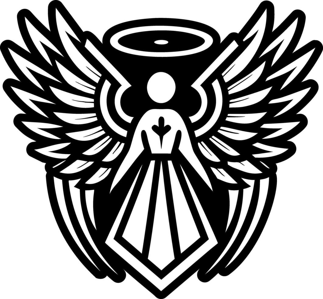 A glyph style icon of guardian angel symbol vector