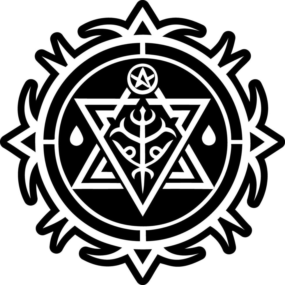 Mystic sigil symbol icon in solid style vector