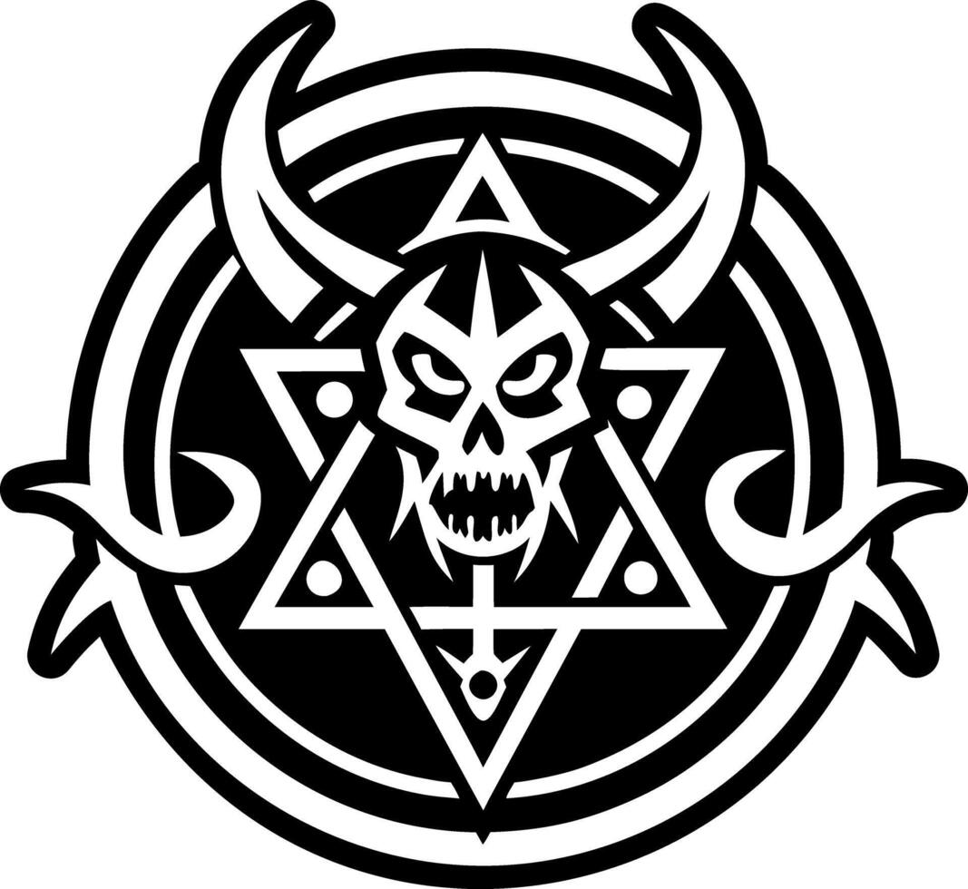 A glyph style icon of demon sigil symbol vector