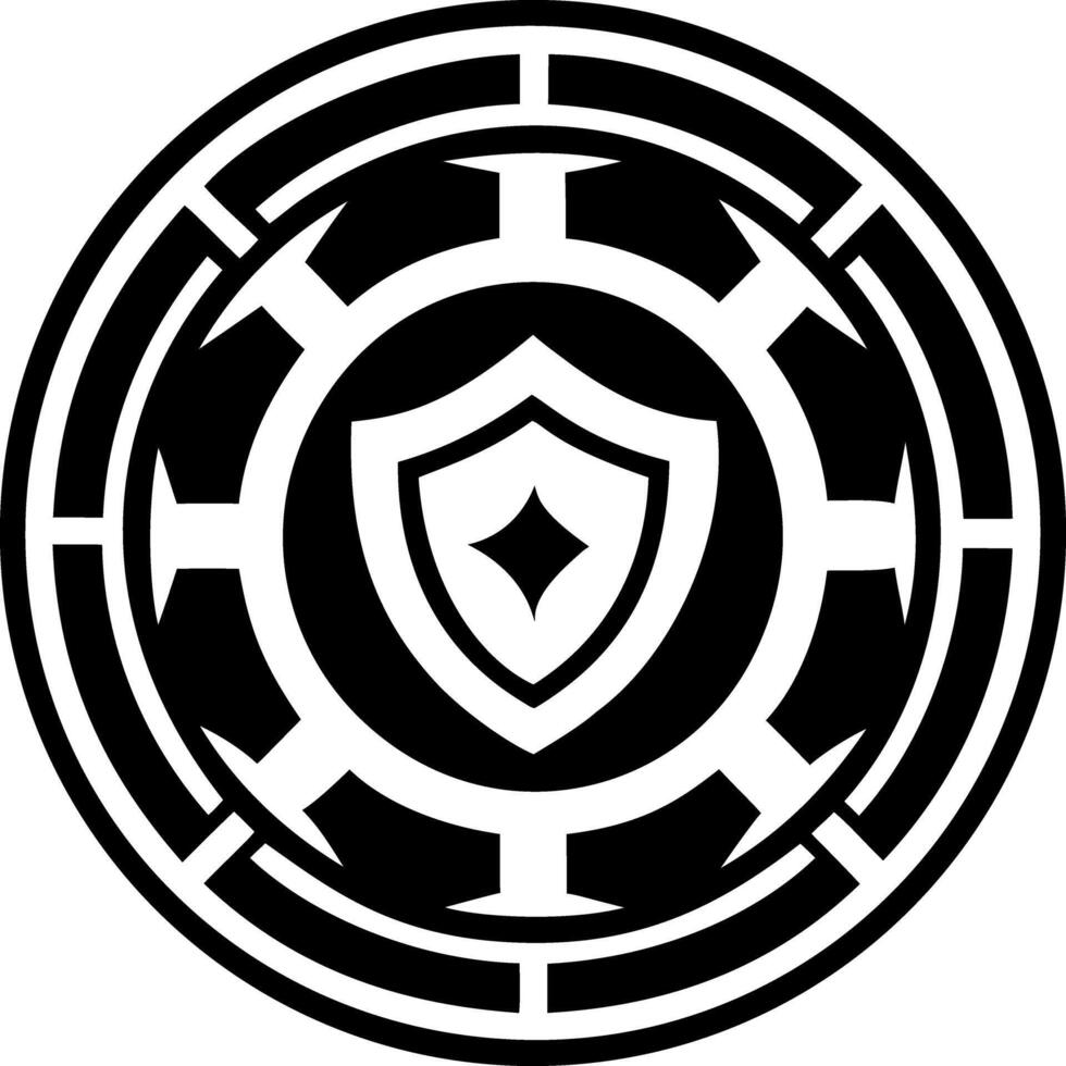 A filled style icon of protection circle symbol vector