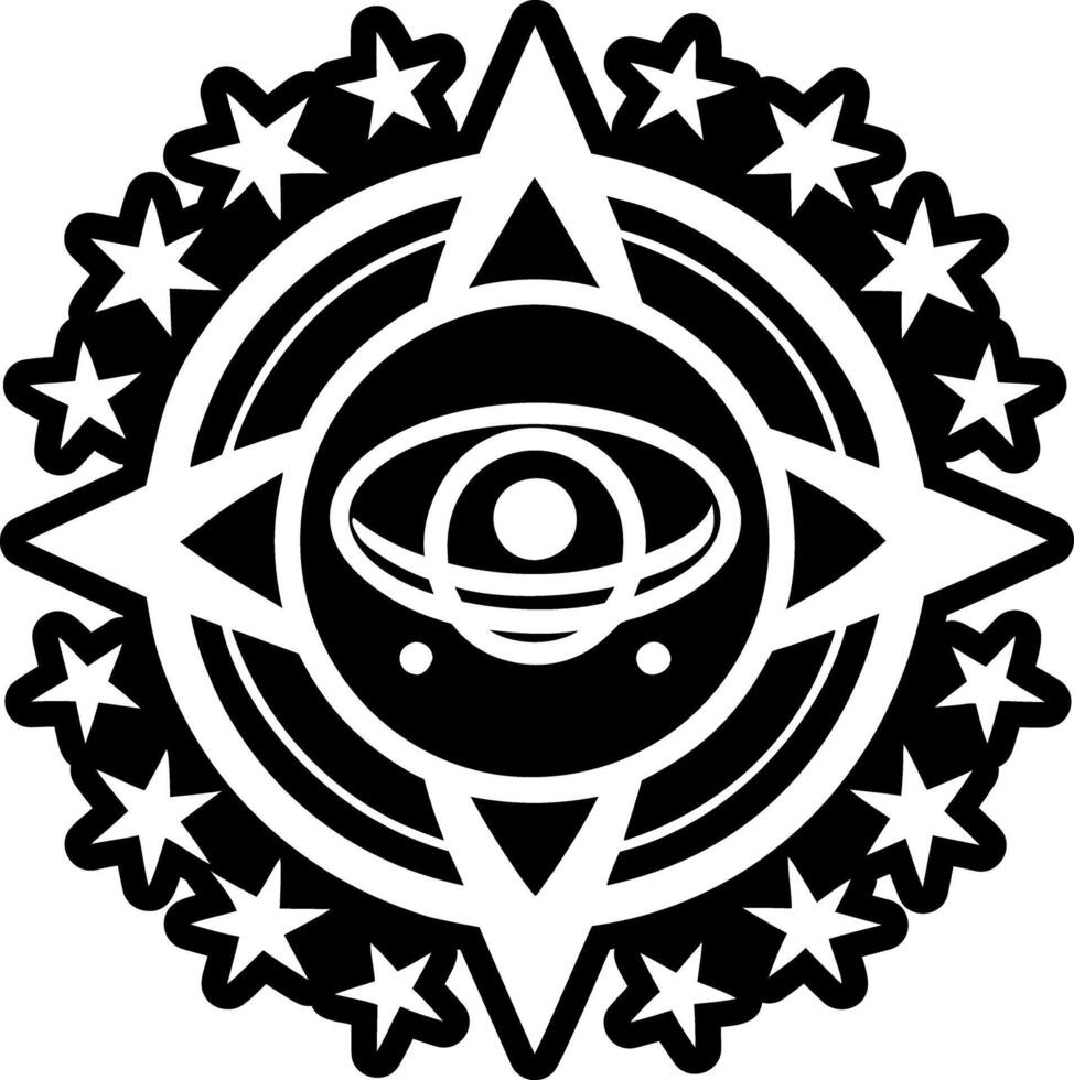 A filled style icon of stellar conjunction symbol vector