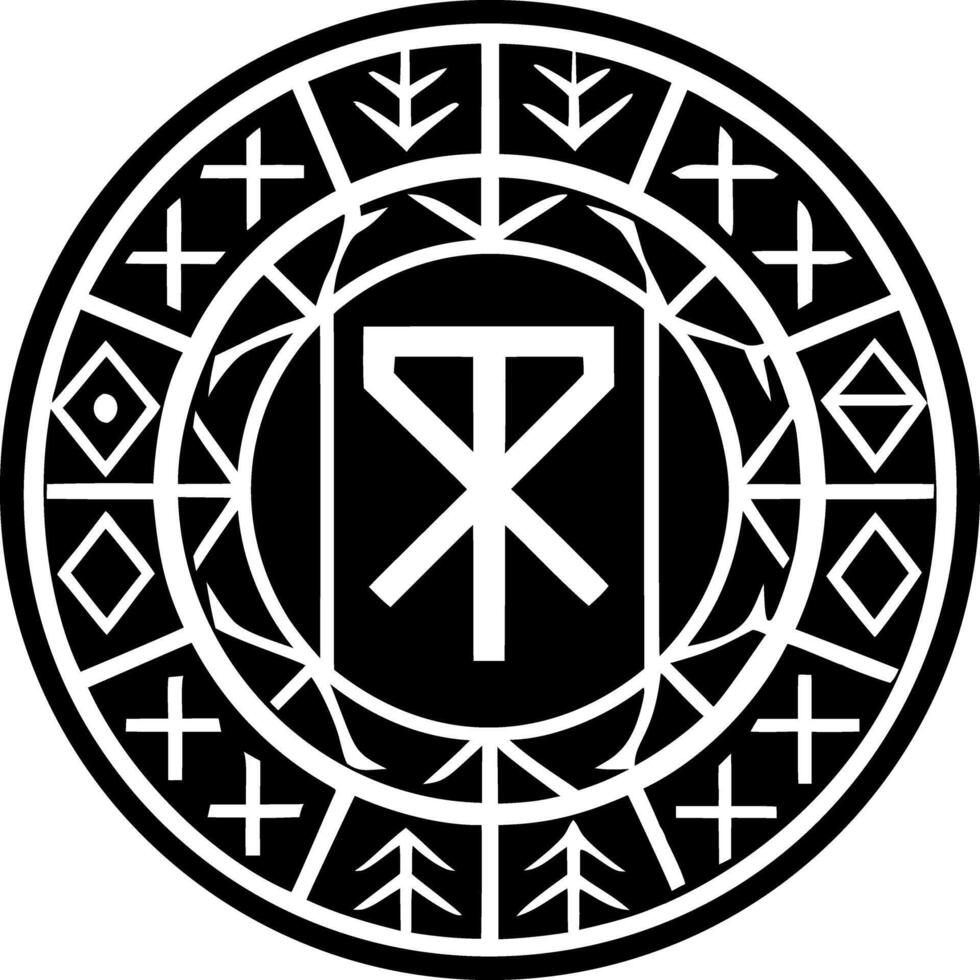 Rune written symbol icon in glyph style vector