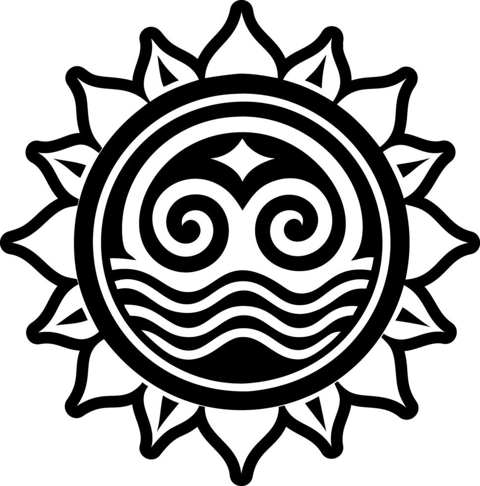 Ocean symbol icon in glyph style vector