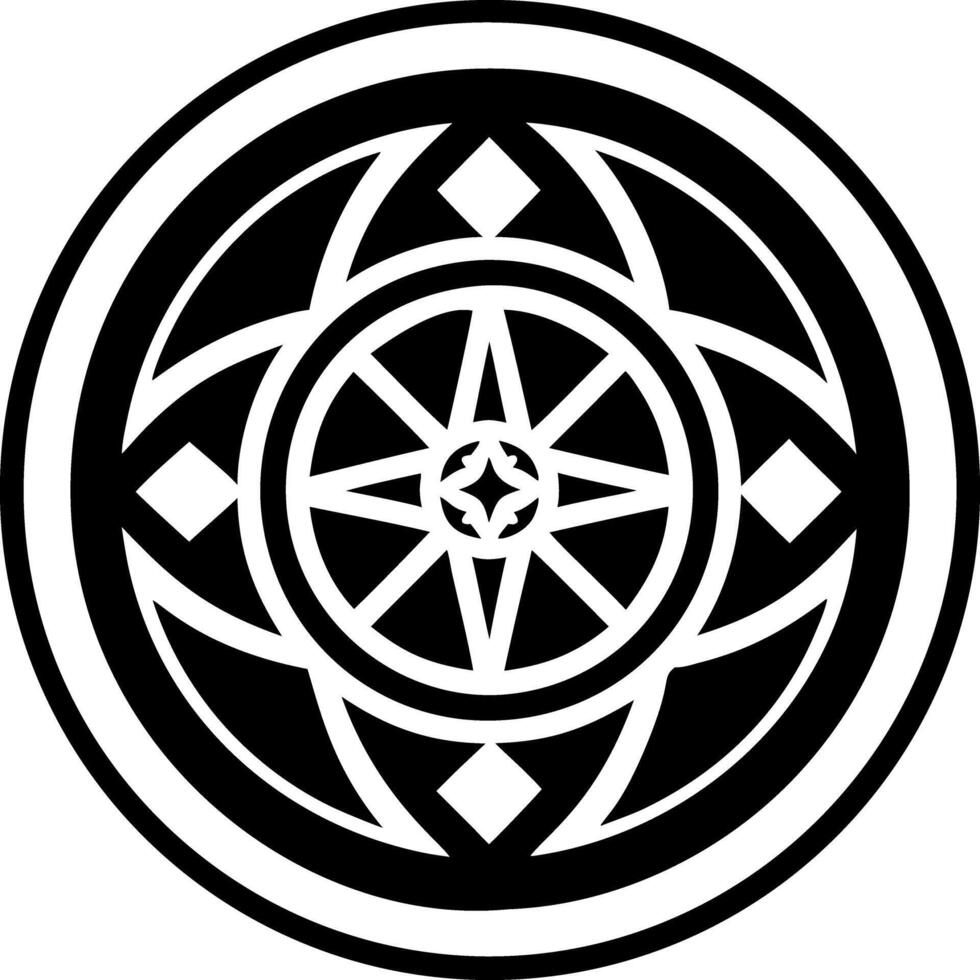 A glyph style icon of sacred geometry symbol vector