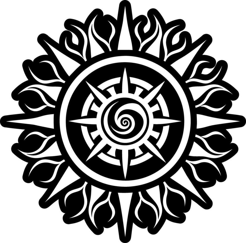 Sun symbol icon in solid style vector