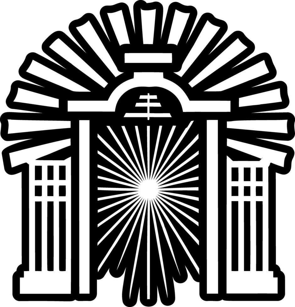Heaven gate icon in solid style vector