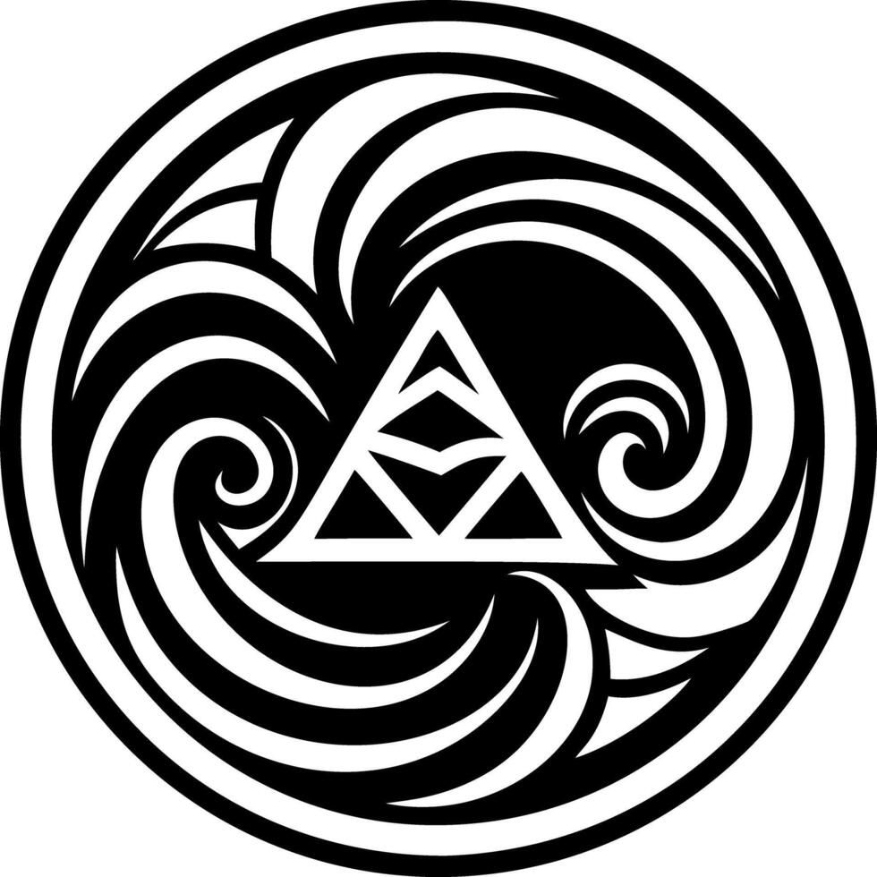 A filled style icon of wave sigil vector