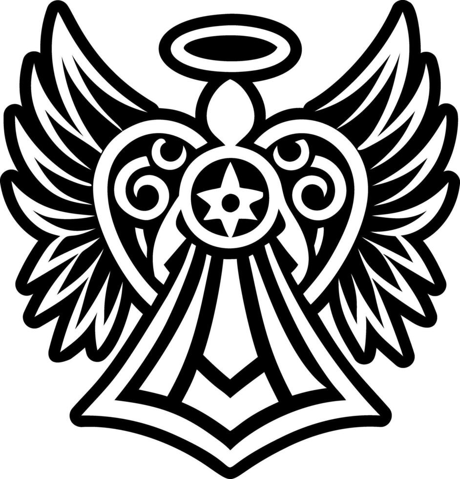 A glyph style icon of holy angel symbol vector
