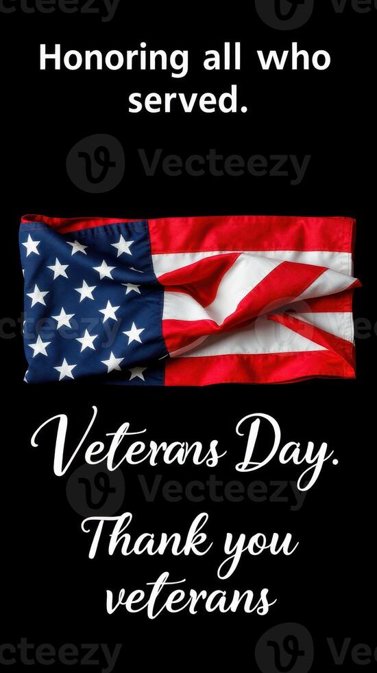 Honoring veterans with a patriotic display on Veterans Day, showcasing the American flag photo