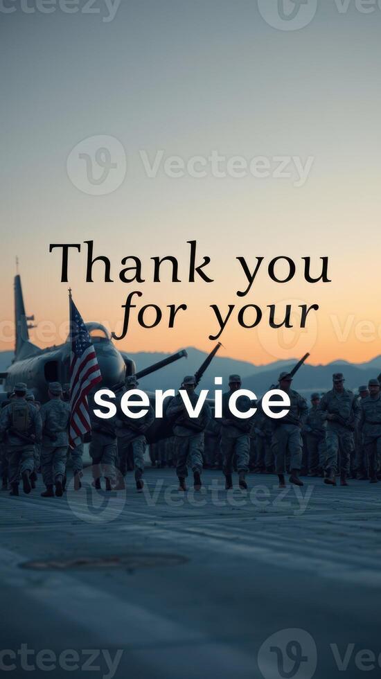 Soldiers march at dusk while displaying gratitude and patriotism, showcasing teamwork and dedication in military service photo