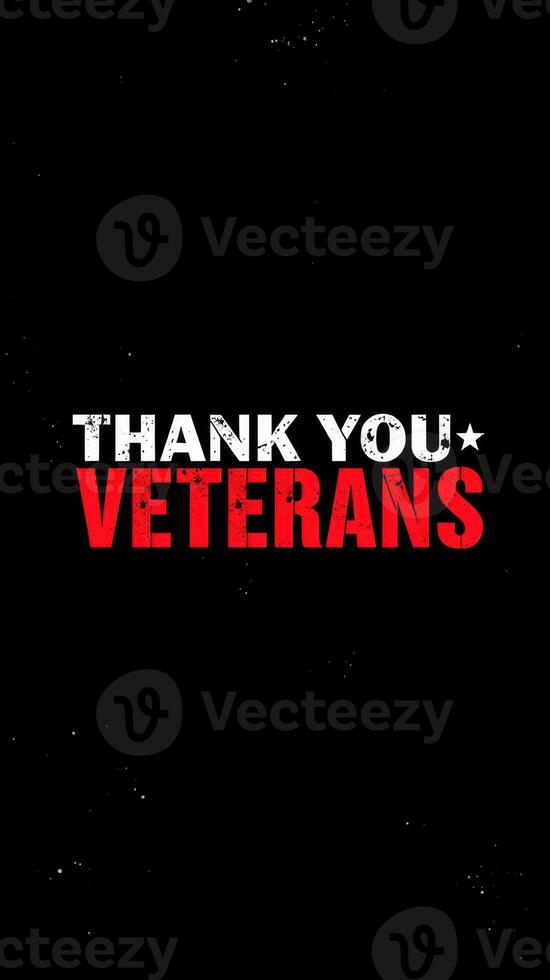 Veterans honored with appreciation message displayed on a black background during a commemorative event photo
