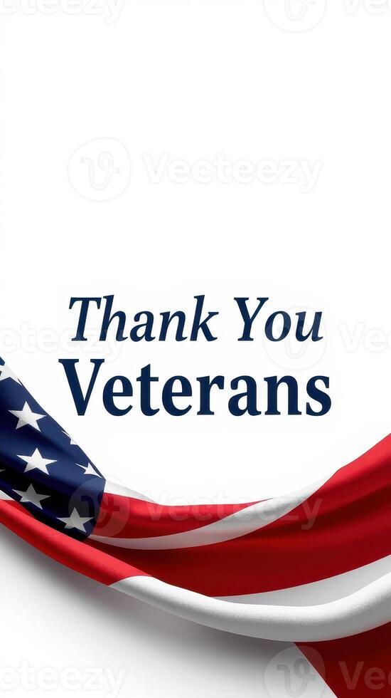 Honor and gratitude for veterans displayed with American flag backdrop in a patriotic tribute photo