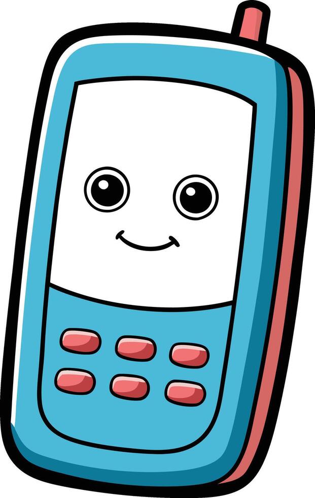 Happy Cell Phone Cartoon vector