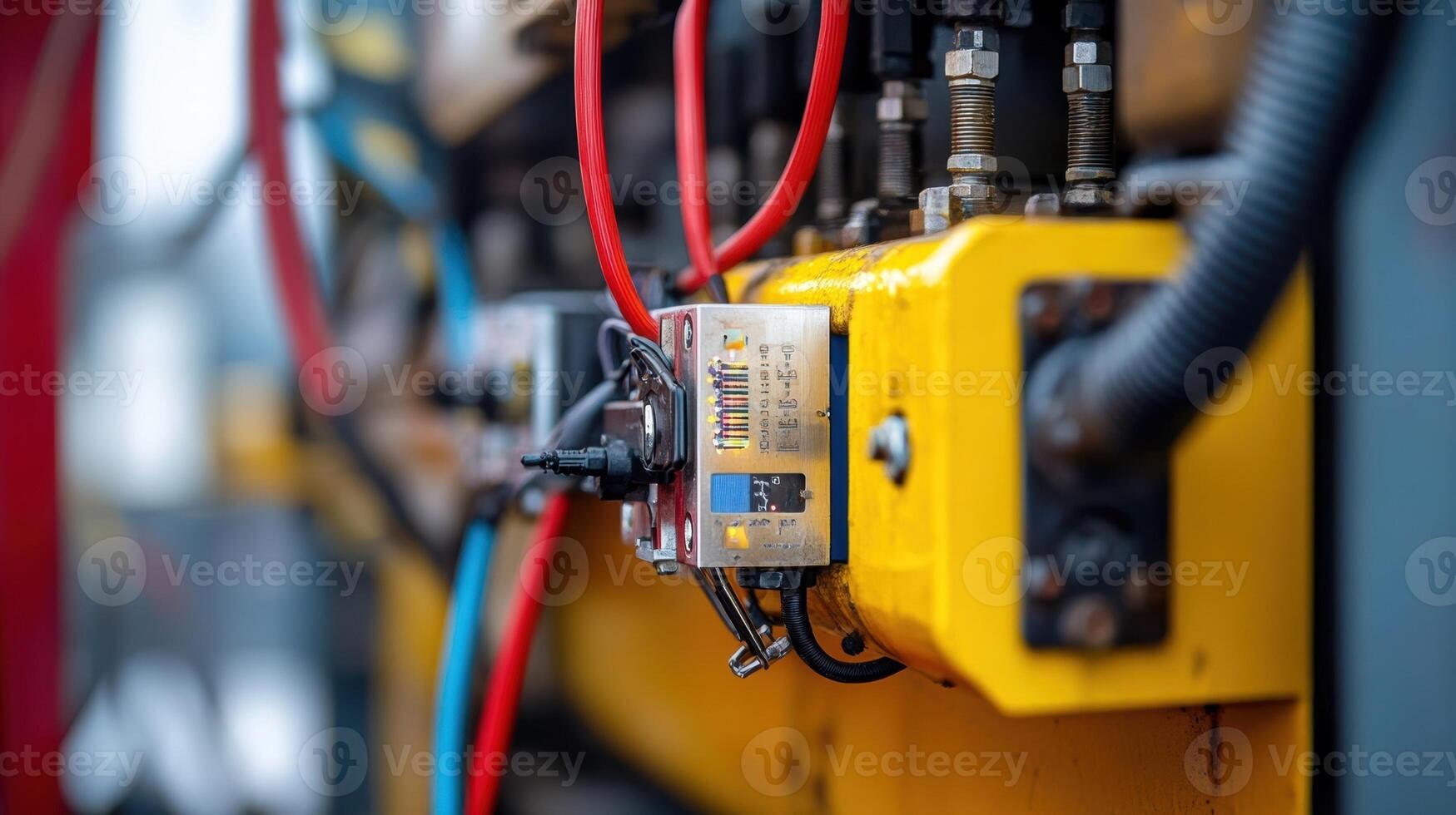 Industrial control panel with pressure sensor and wiring displaying advanced automation photo