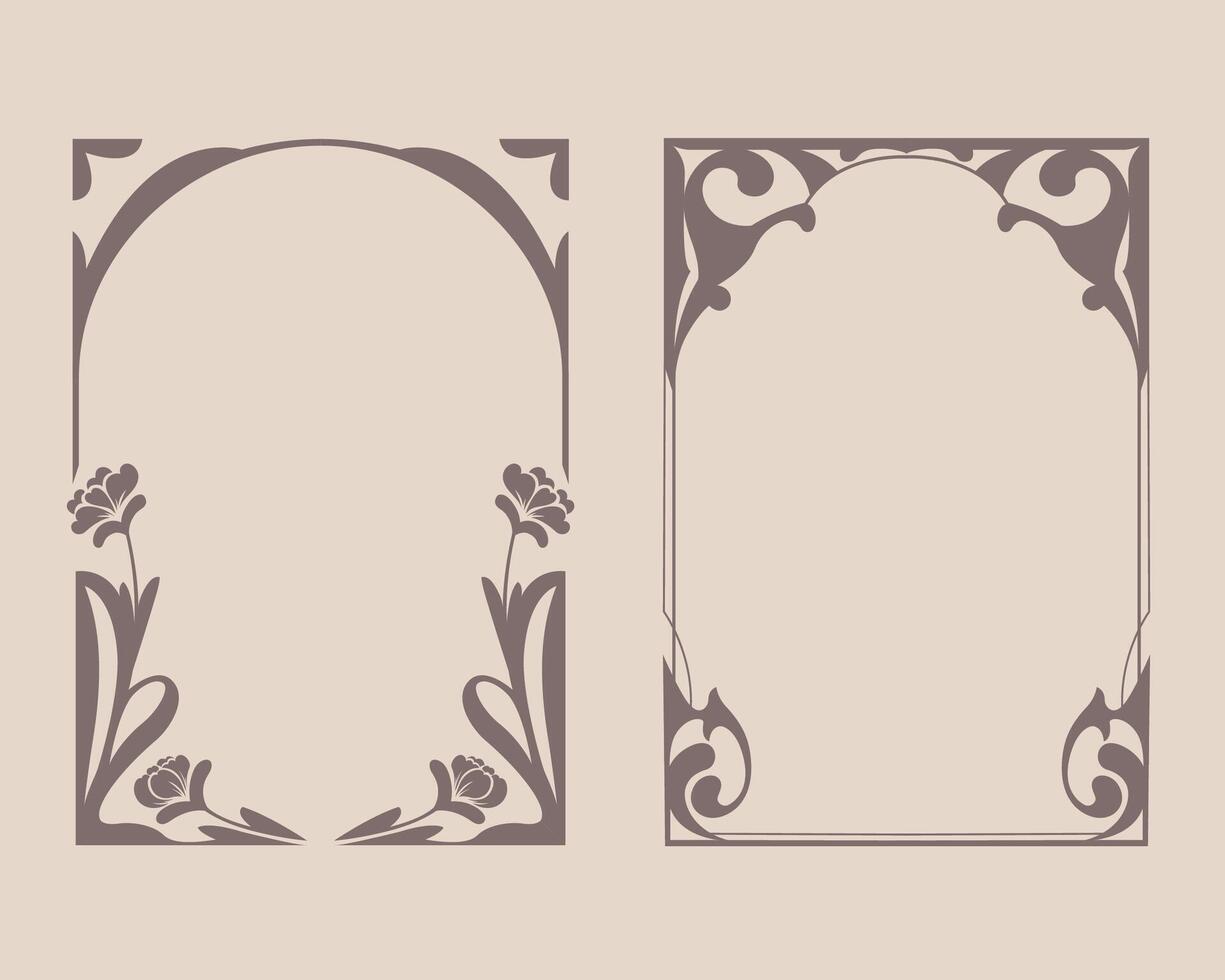 Set of Floral Decorative Frames vector