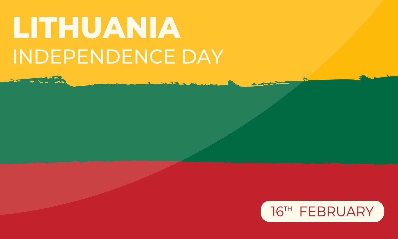 Lithuania Independence Day banner with national brush flag background vector