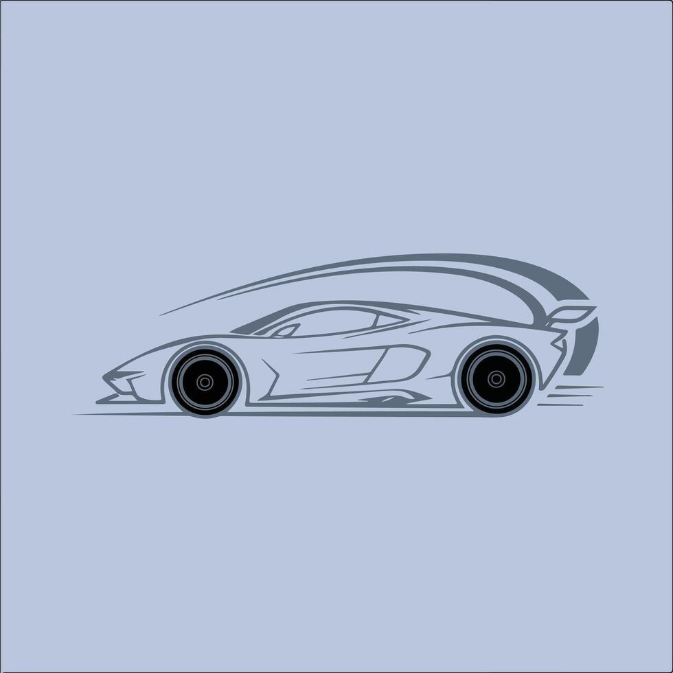 Dynamic White Speed Car Drawing vector